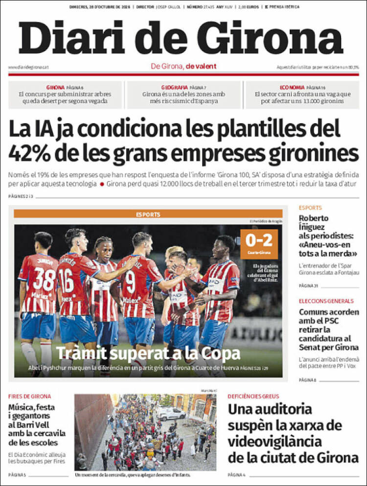 Portada de Diari de Girona (Espa&ntilde;a)