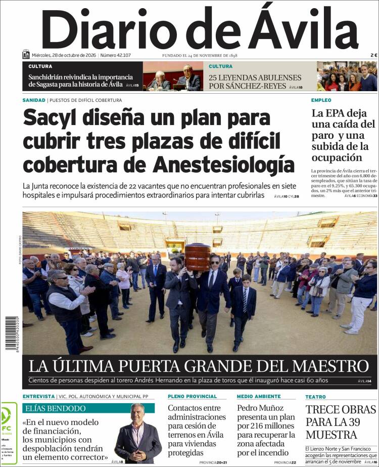 Portada de Diario de Ávila (Espa&ntilde;a)