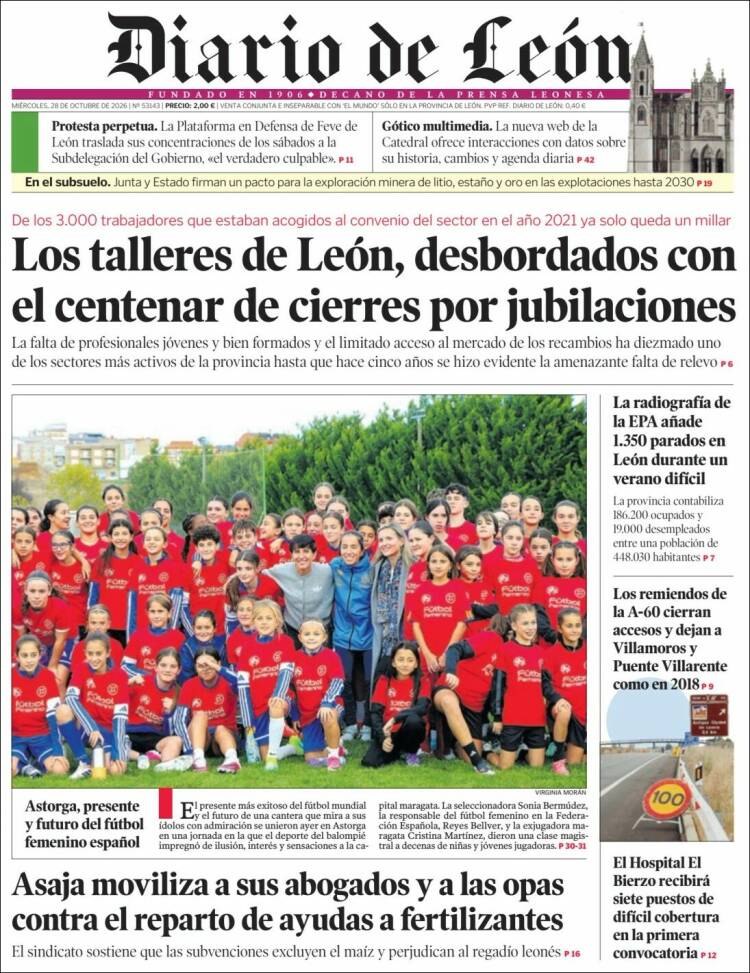 Portada de Diario de León (Espa&ntilde;a)