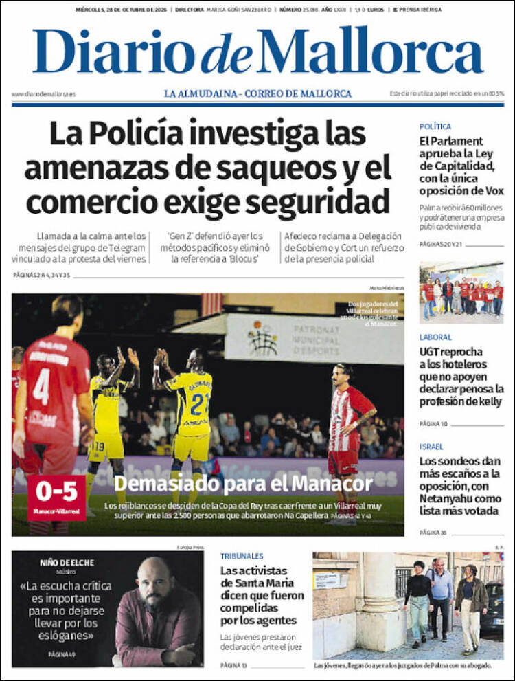Portada de Diario de Mallorca (Espa&ntilde;a)
