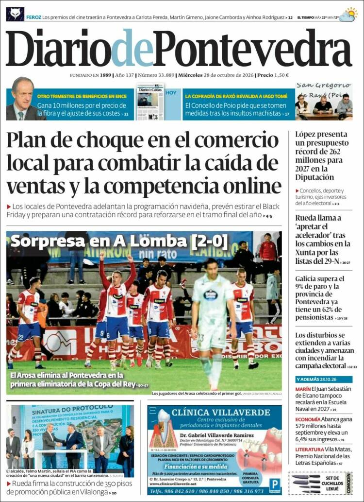 Portada de Diario de Pontevedra (Spain)