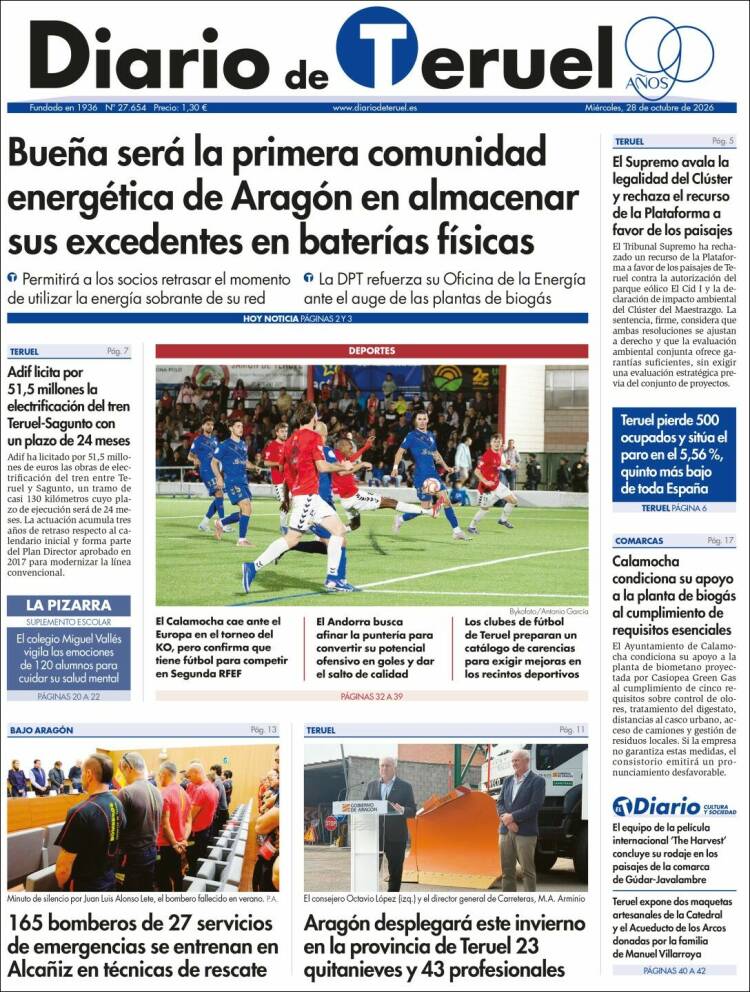 Portada de Diario de Teruel (Espa&ntilde;a)