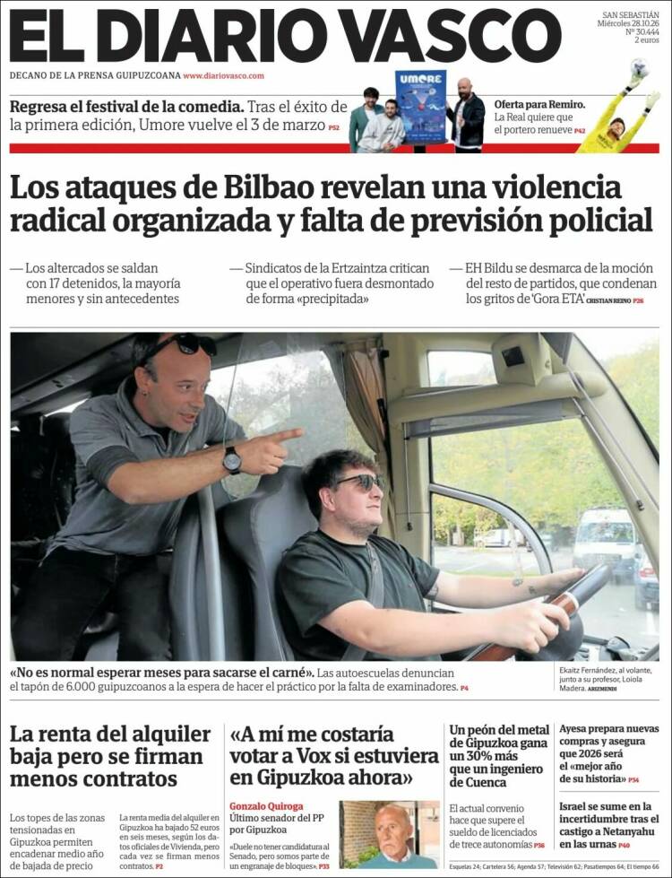 Portada de Diario Vasco (Espagne)