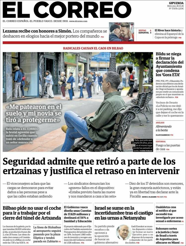 Portada de El Correo - Guipuzcoa (Spain)