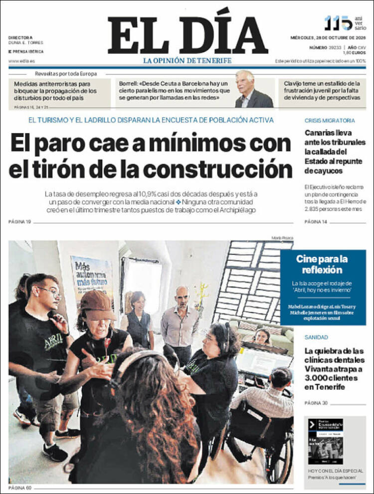 Portada de El Día (Espa&ntilde;a)
