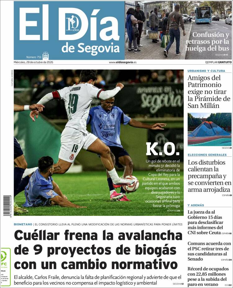 Portada de El Día de Segovia (Espa&ntilde;a)