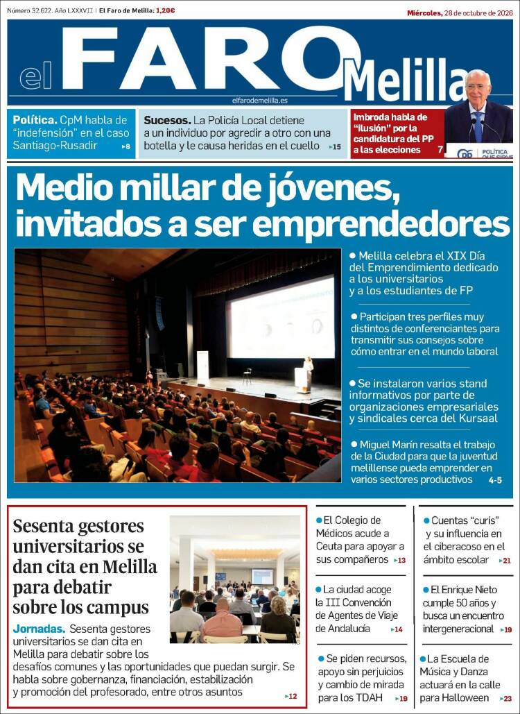 Portada de El Faro de Melilla (Espa&ntilde;a)