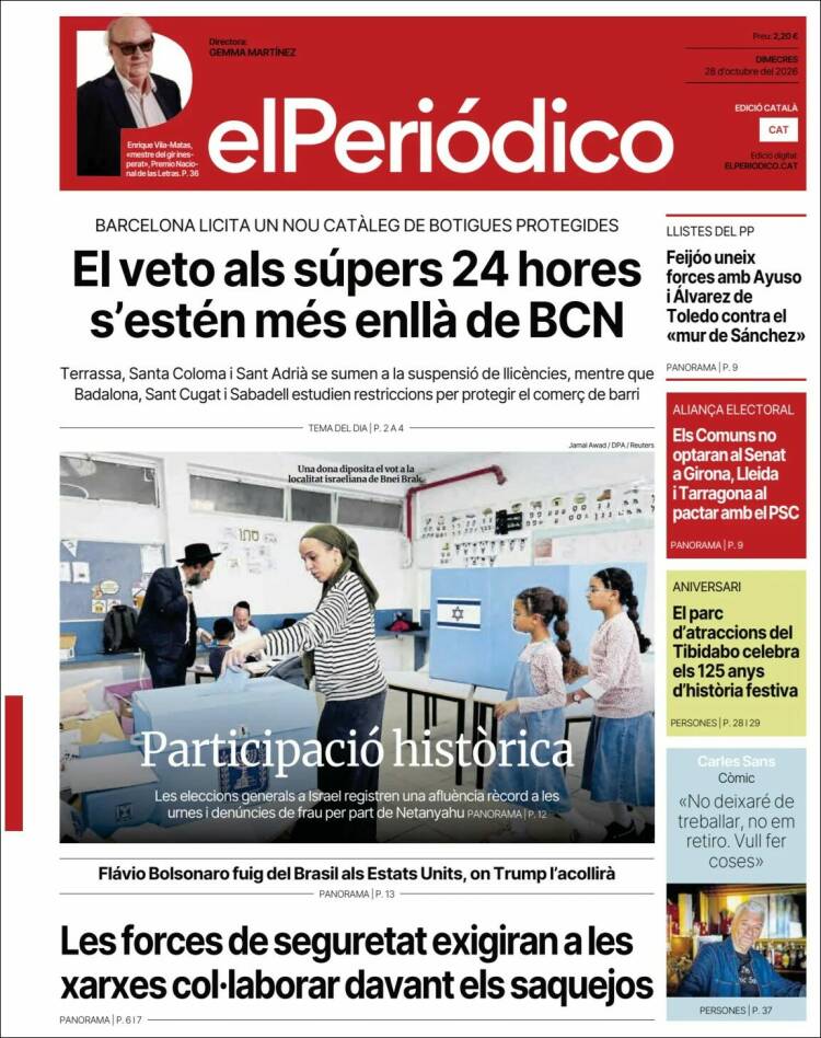Portada de El Periódico de Catalunya (Espa&ntilde;a)