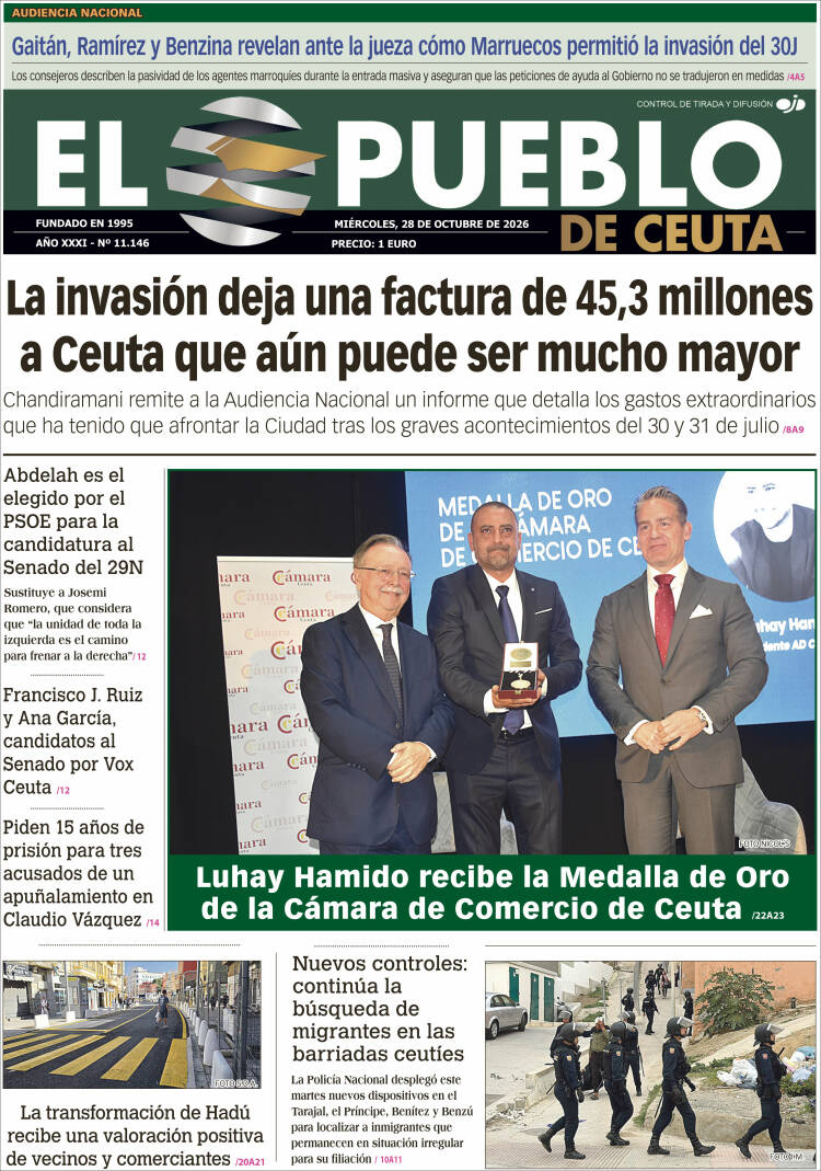 Portada de El Pueblo de Ceuta (Espa&ntilde;a)