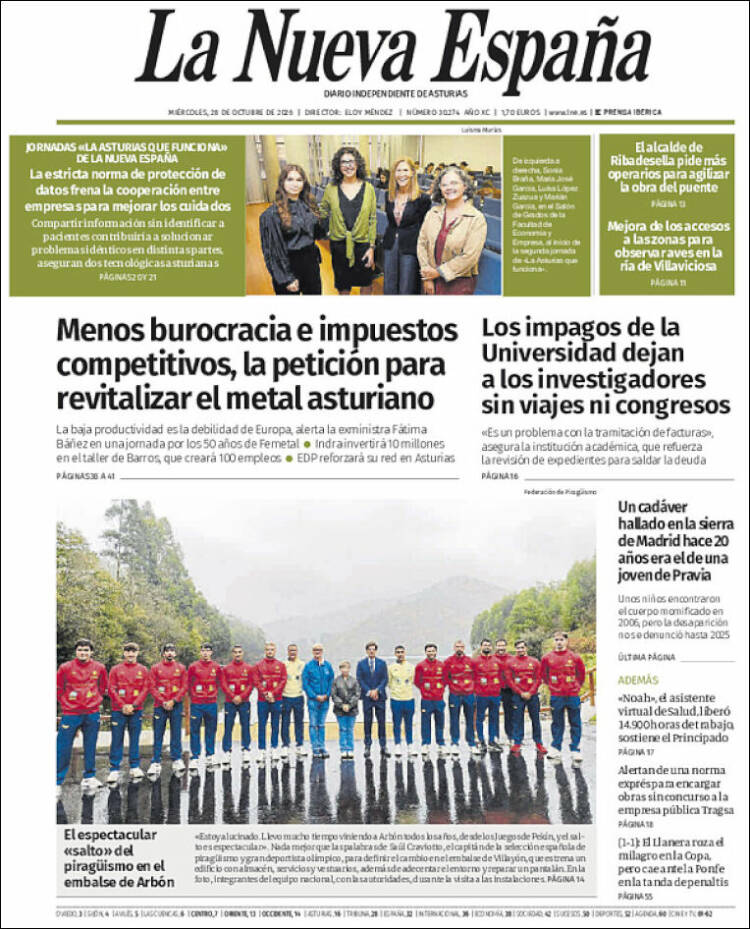 Portada de La Nueva España (Spain)