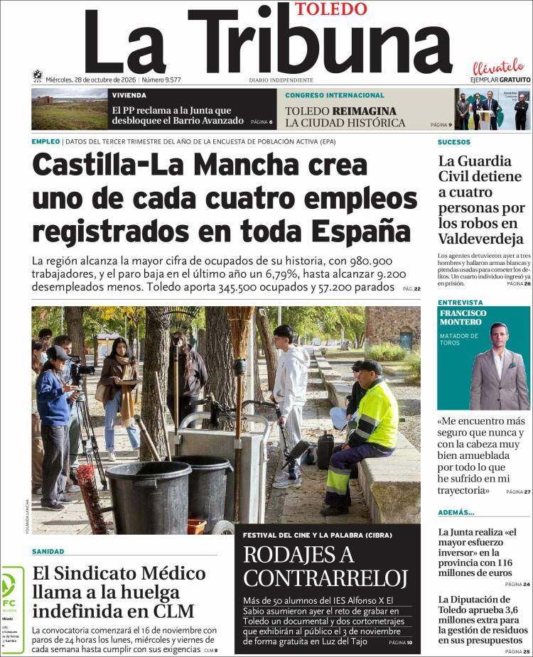Portada de La Tribuna de Toledo (Espa&ntilde;a)