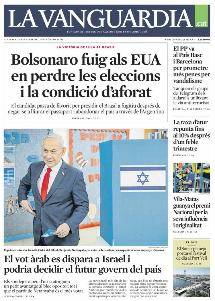 Portada de La Vanguardia (Espa&ntilde;a)
