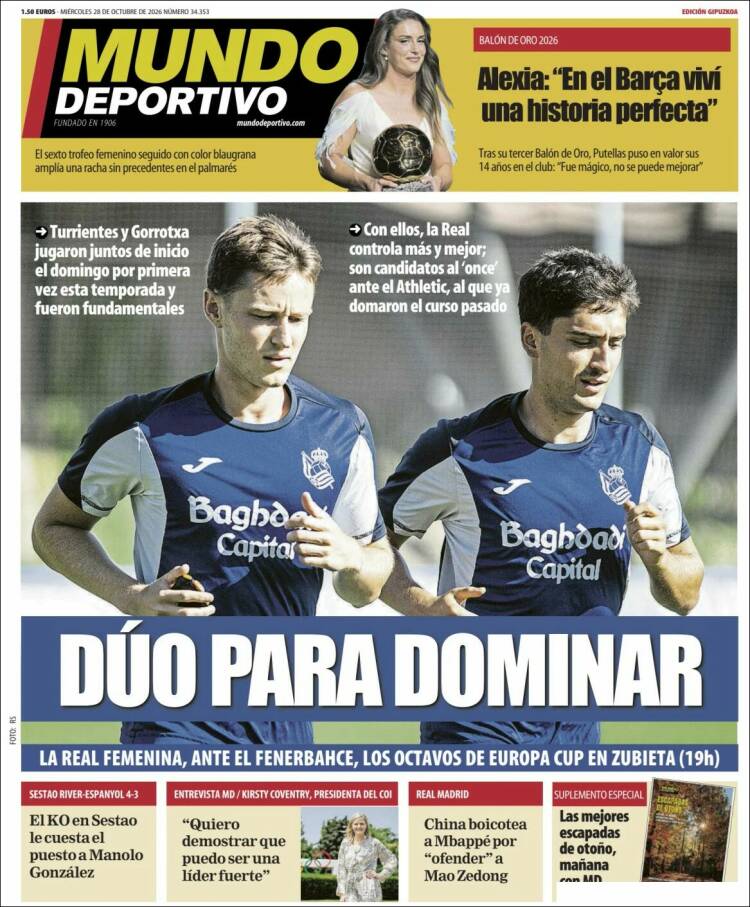Portada de Mundo Deportivo Gipuzkoa (Espa&ntilde;a)