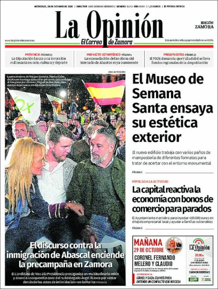 Portada de La Opinión - El Correo de Zamora (Espa&ntilde;a)