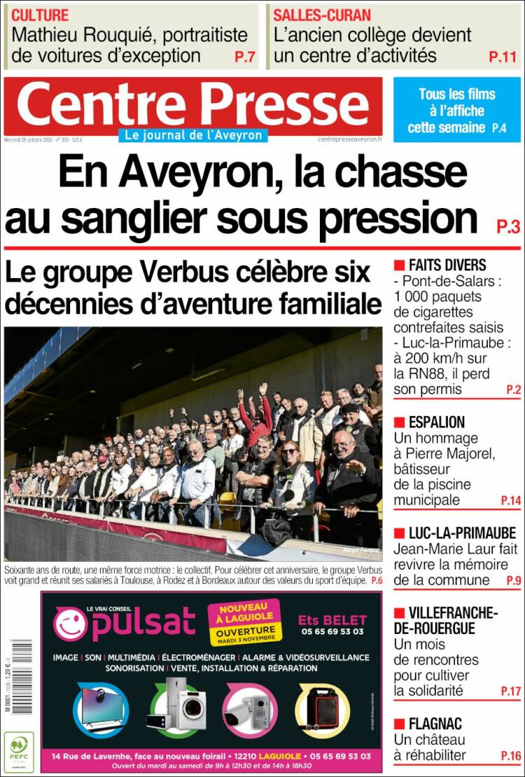 Portada de Centre Presse (Francia)