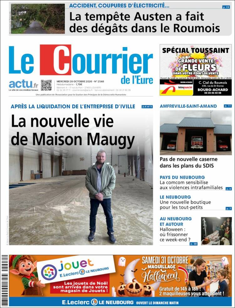 Portada de Le Courrier de l'Ouest (Francia)