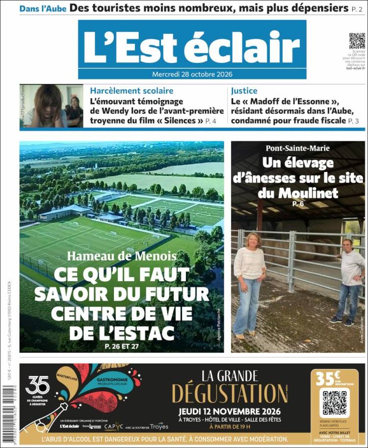 Portada de L'Est Eclair (Francia)