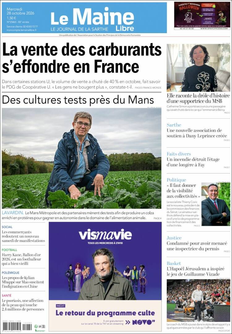 Portada de Le Maine Libre (Francia)