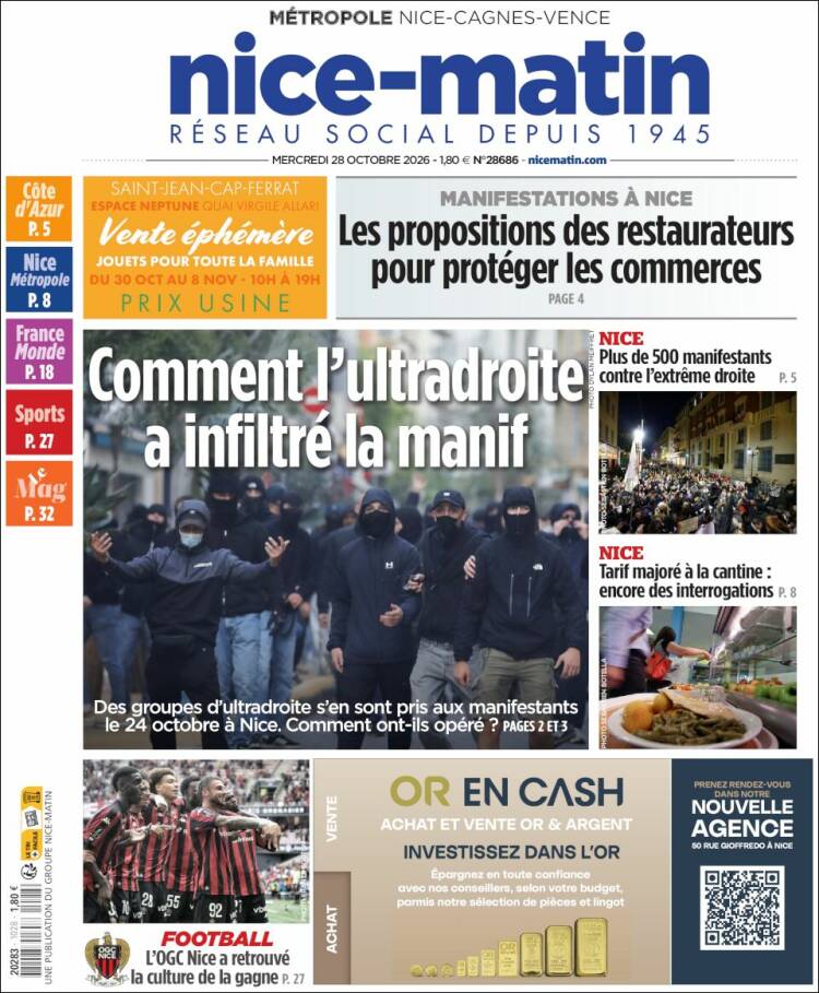 Portada de Nice-Matin (France)
