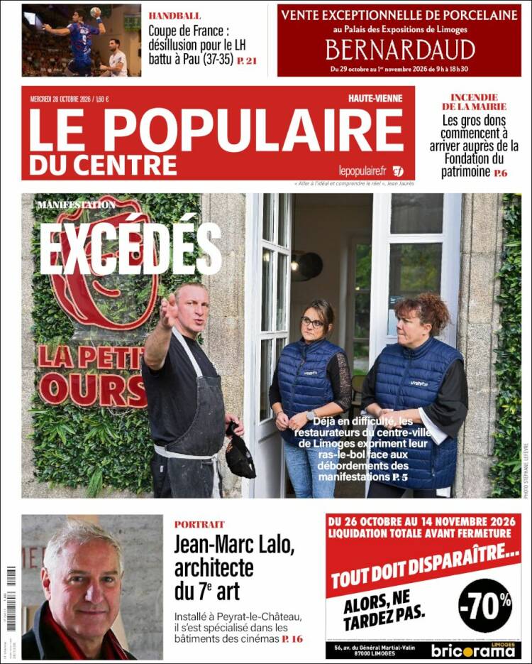 Portada de Le Populaire du Centre (Francia)