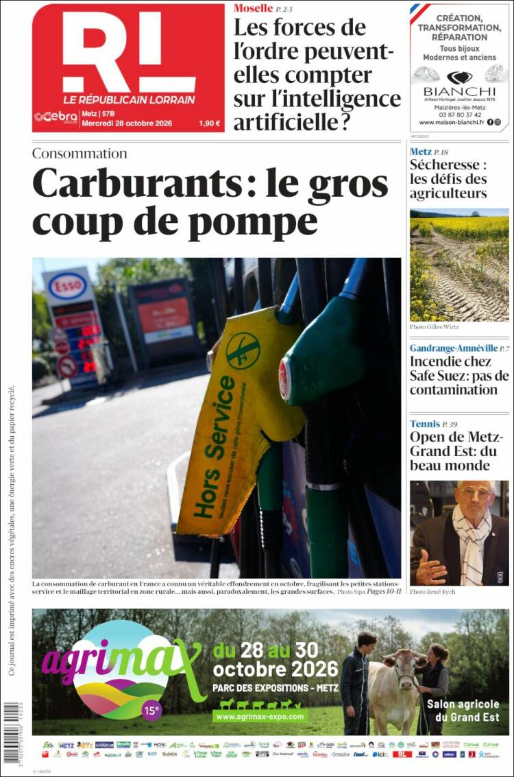 Portada de Le Republicain Lorrain (Francia)