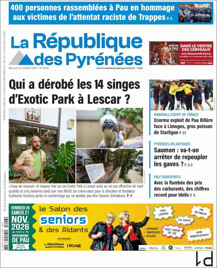 Portada de La République des Pyrénées (France)