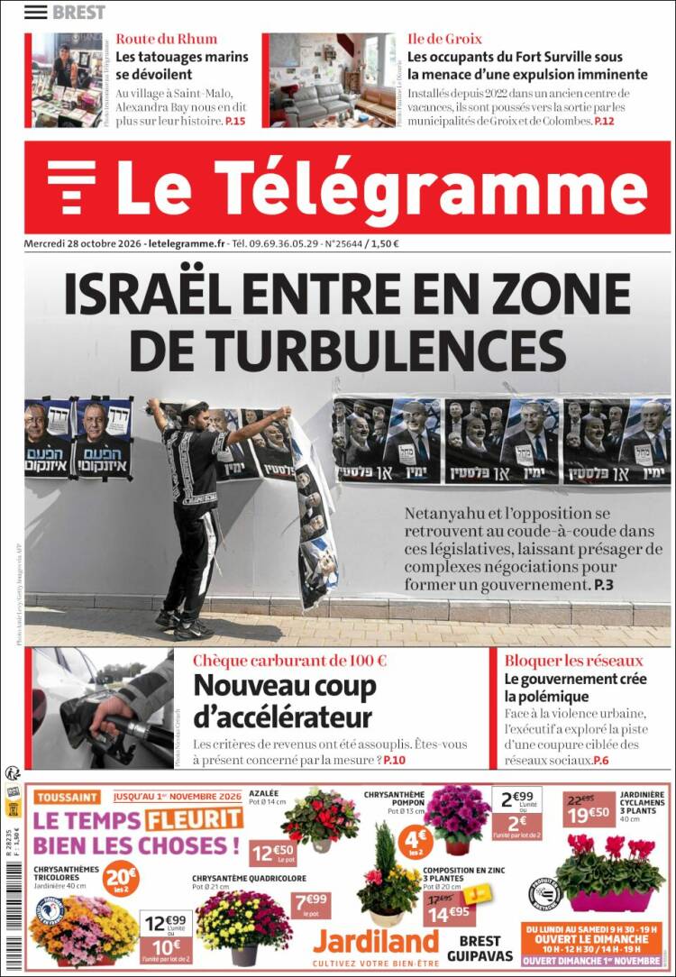 Portada de Télégramme (Francia)
