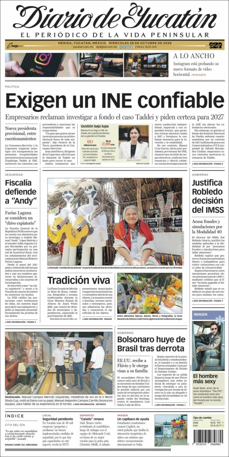 Portada de Diario de Yucatán (Mexico)