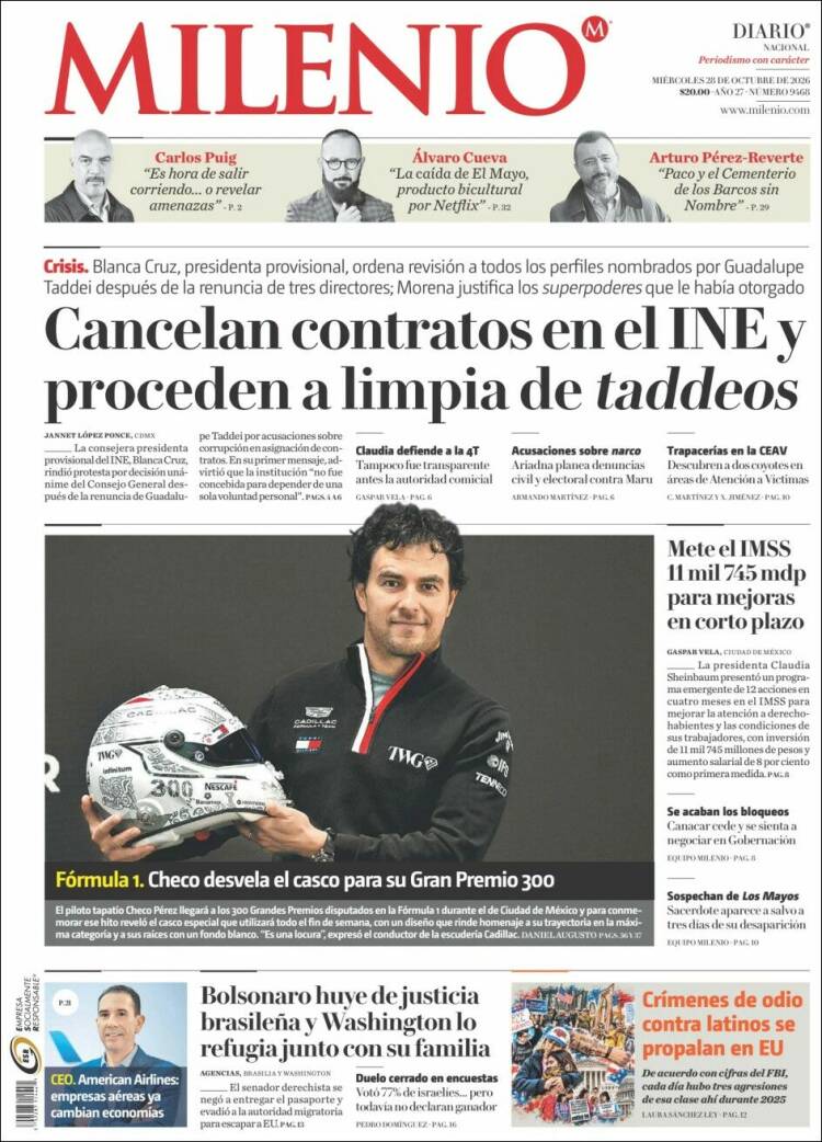 Portada de Milenio (M&eacute;xico)