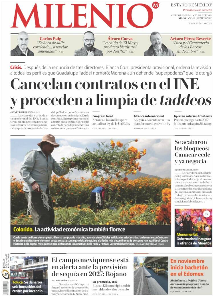 Portada de Milenio - Estado de México (M&eacute;xico)