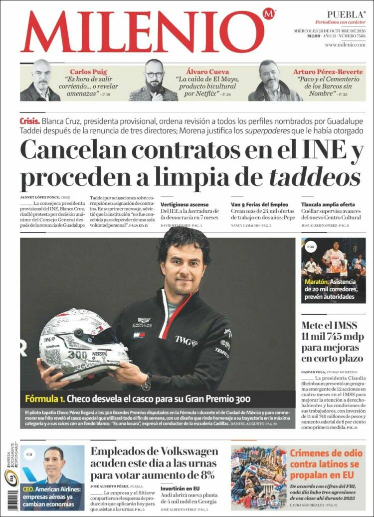 Portada de Milenio de Puebla (M&eacute;xico)