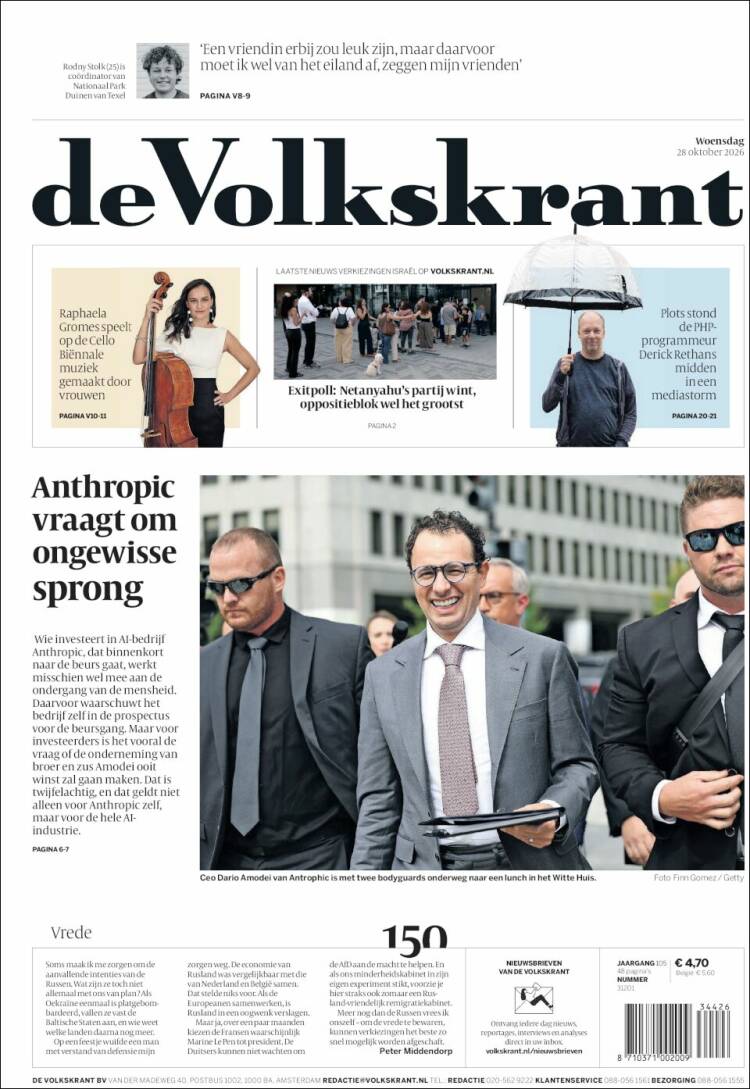 Portada de De Volkskrant (Netherlands)