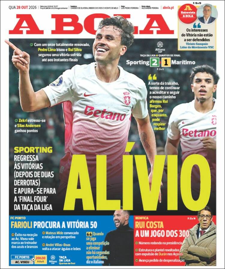 Portada de A Bola (Portugal)