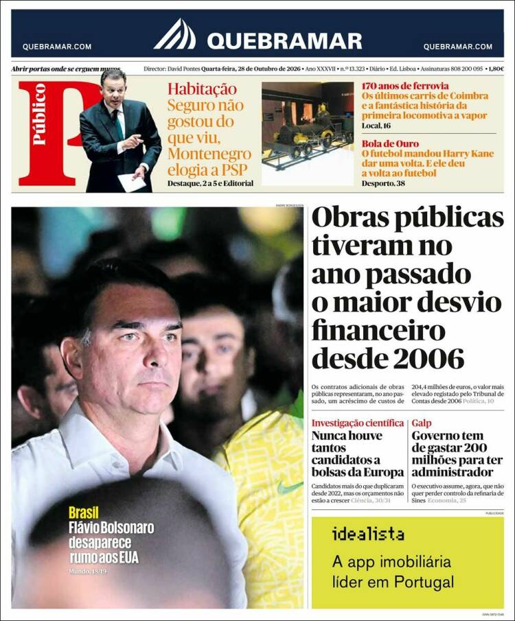 Portada de Público (Portugal)