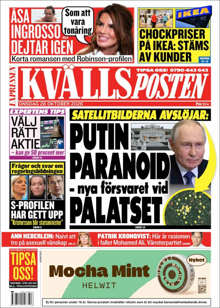 Portada de Kvällsposten (Sweden)