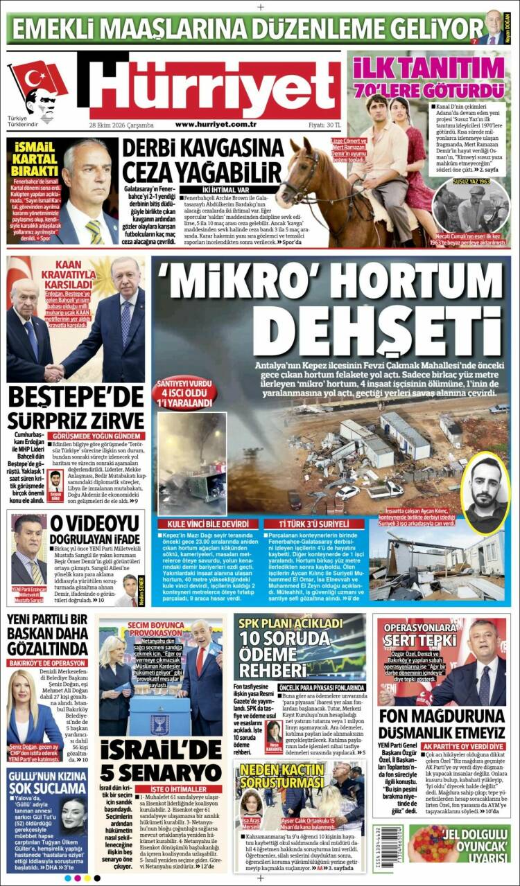 Portada de Hürriyet (Turqu&iacute;a)