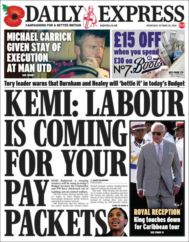 Portada de Daily Express (United Kingdom)