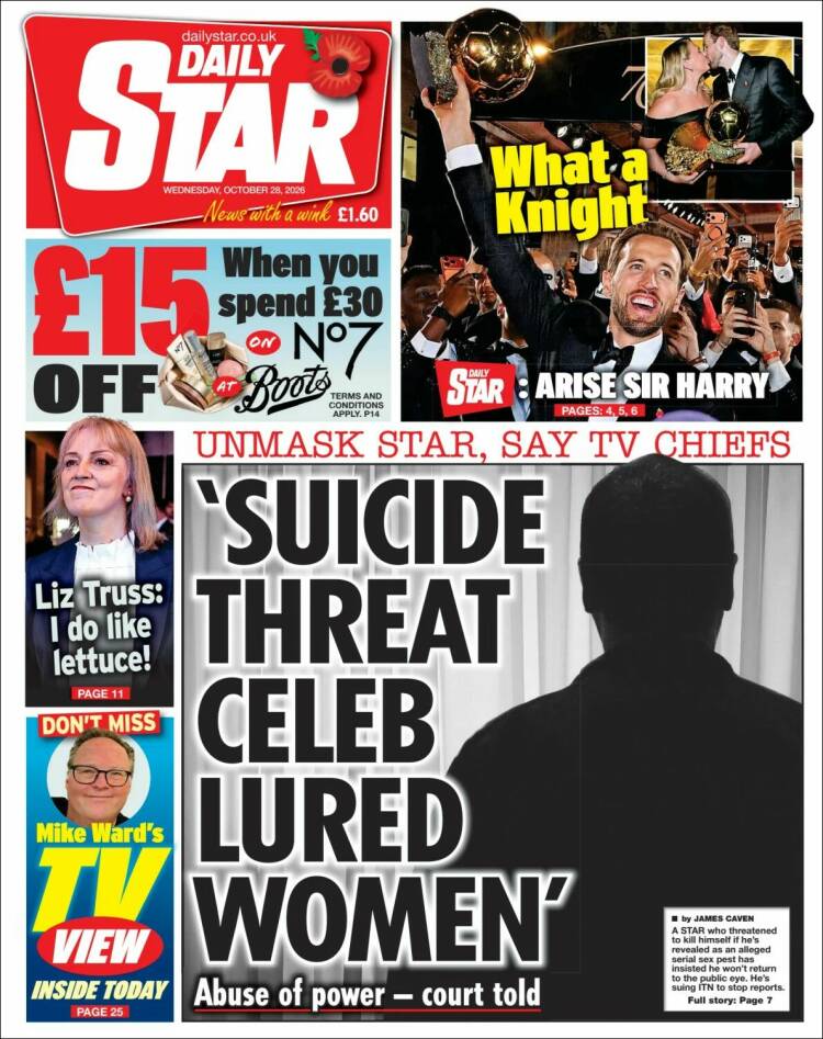 Portada de Daily Star (United Kingdom)