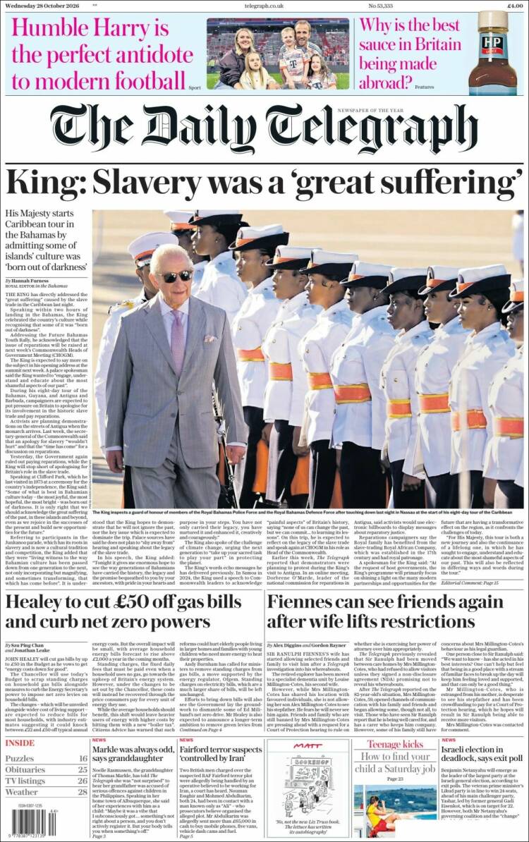 Portada de Daily Telegraph (United Kingdom)