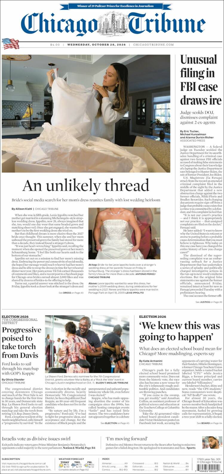 Portada de Chicago Tribune (USA)