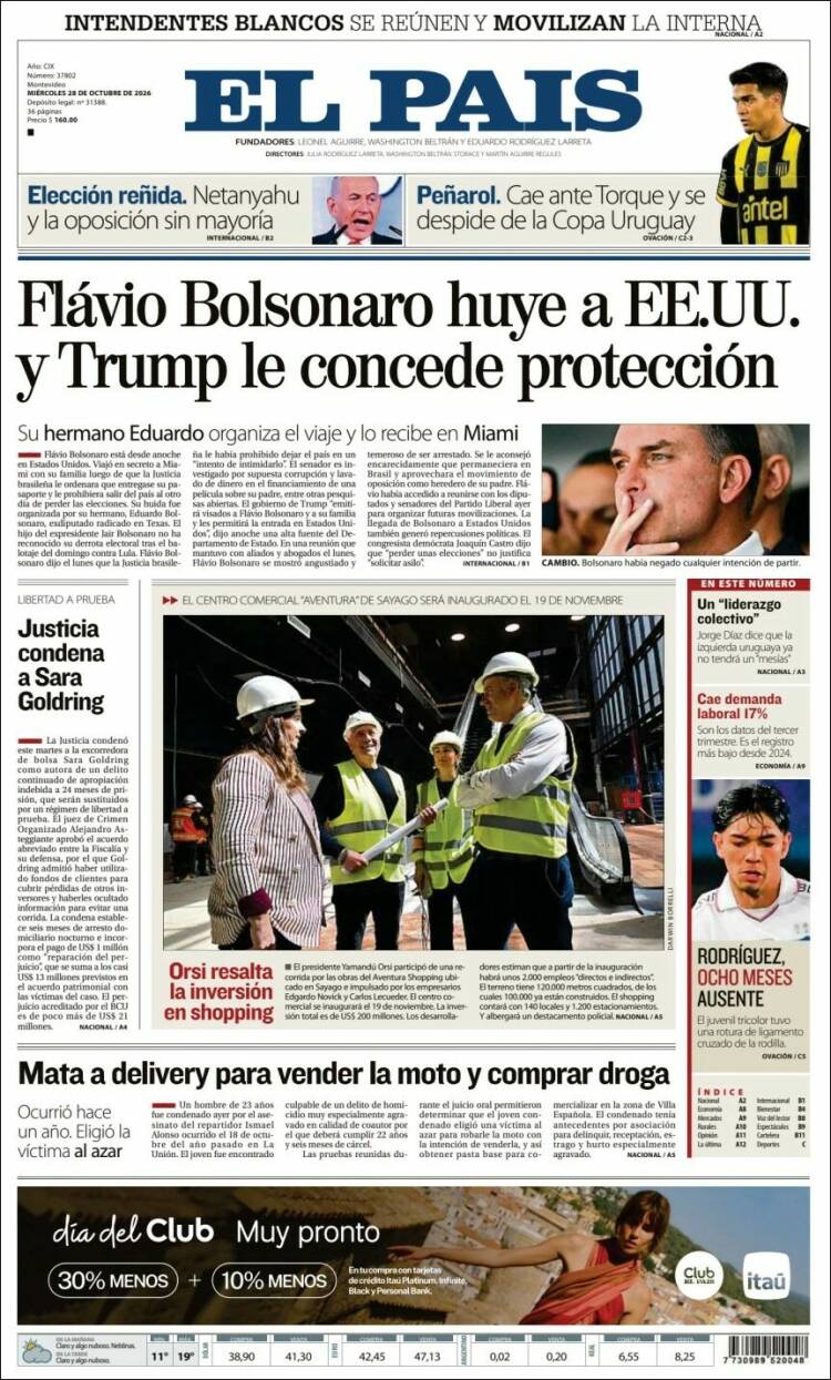 Portada de El País (Uruguay)