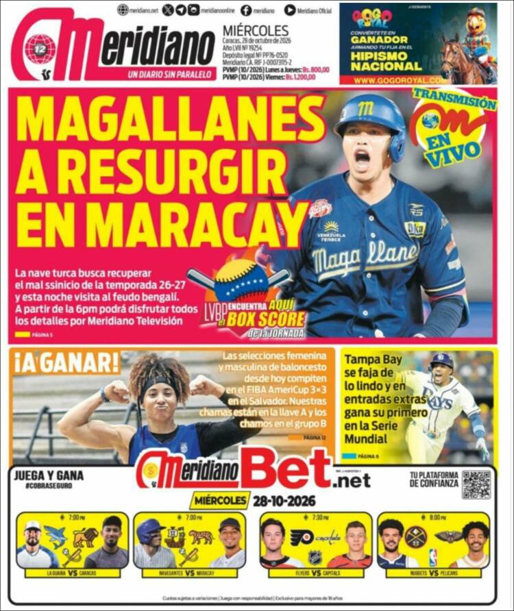 Portada de Meridiano (Venezuela)