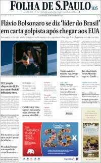 Portada de Folha de São Paulo (Brasil)
