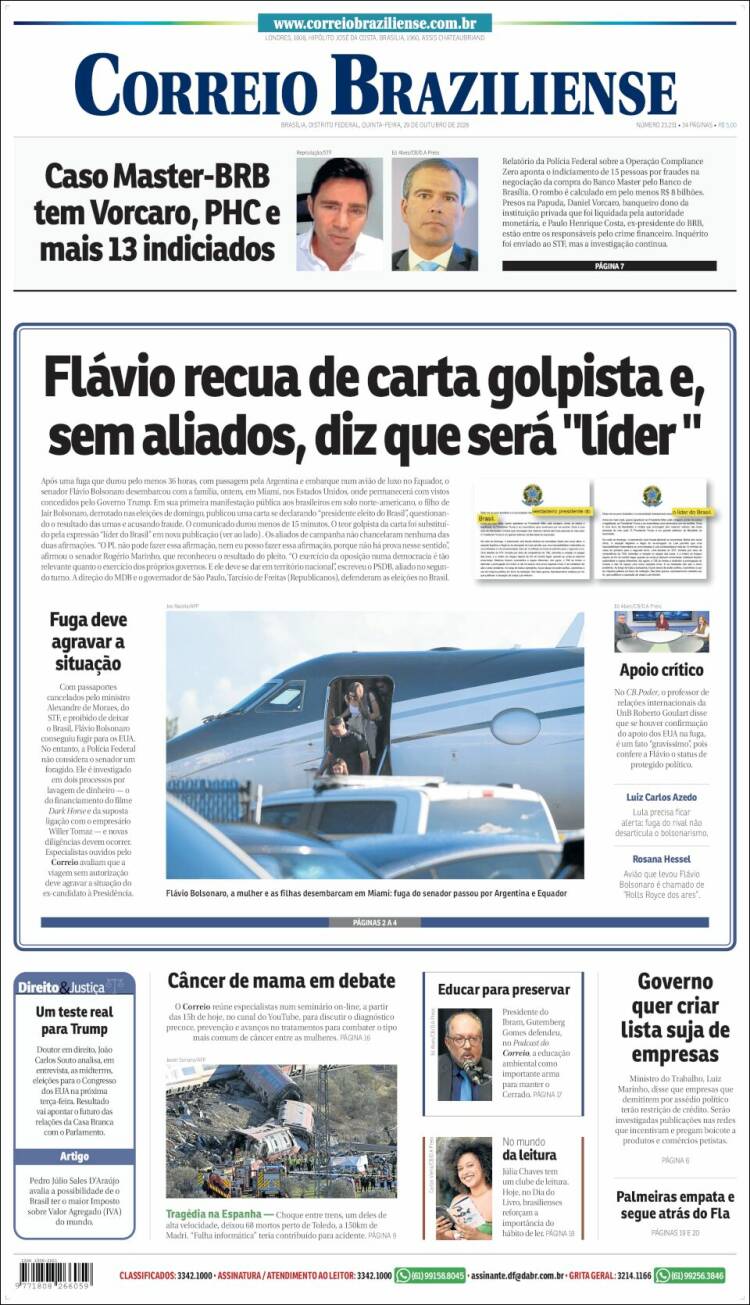Portada de Correio Braziliense (Brasil)