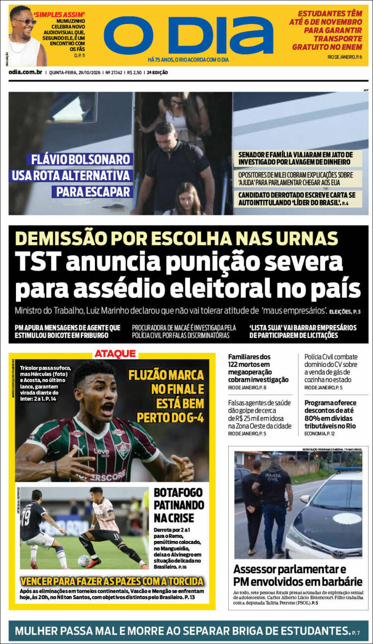 Portada de O Dia (Brasil)