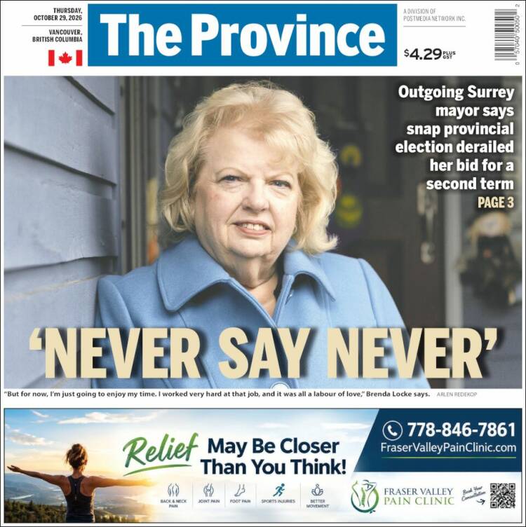 Portada de The Province (Canad&aacute;)