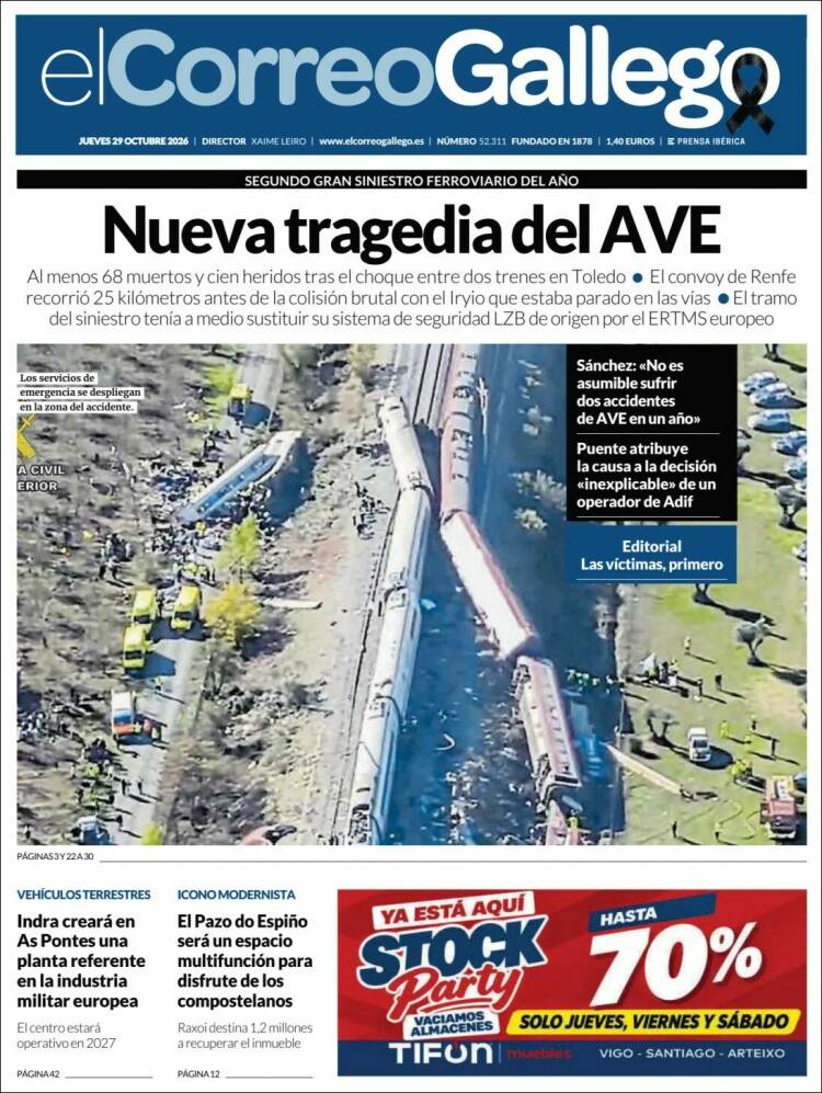 Portada de El Correo Gallego (Espa&ntilde;a)