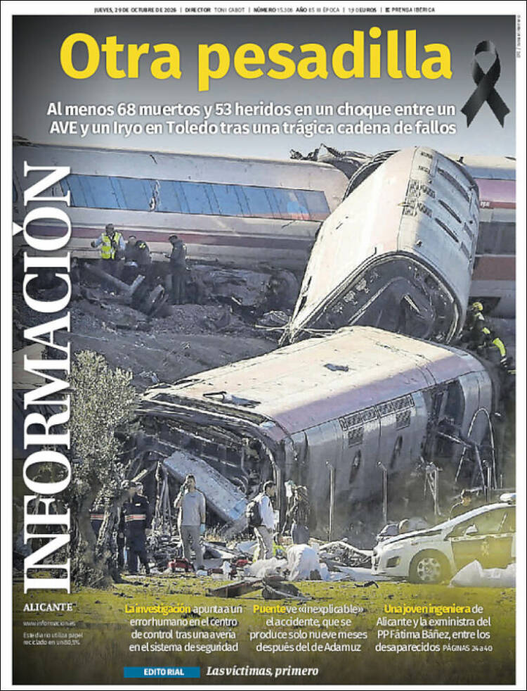 Portada de Diario Información (Espa&ntilde;a)