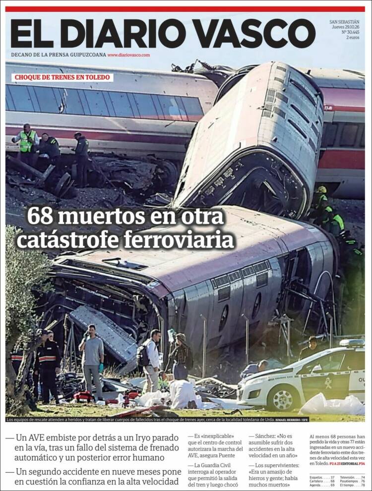 Portada de Diario Vasco (Espa&ntilde;a)