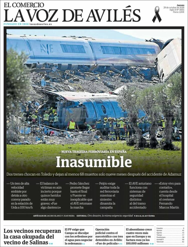 Portada de El Comercio - Avilés (Espa&ntilde;a)